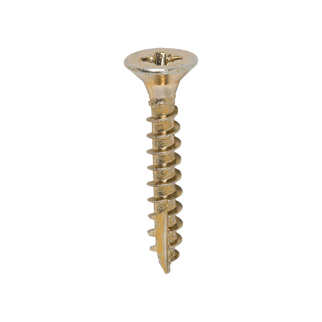 This is an image of Timco - Classic Multi-Purpose Screws - PZ - Double Countersunk - Yellow 4.0 x 25mm - (200 PCS Box) 40025CLAF