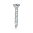 This is an image of Timco - C2 Exterior Strong-Fix Screws - PZ - Double Countersunk with Ribs - Twin-Cut - Silver 4.0 x 30mm - (200 PCS Box) 40030C2SBX