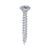 This is an image of Timco - C2 Exterior Strong-Fix Screws - PZ - Double Countersunk with Ribs - Twin-Cut - Silver 4.0 x 30mm - (200 PCS Box) 40030C2SBX