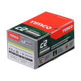 This is an image of Timco - C2 Exterior Strong-Fix Screws - PZ - Double Countersunk with Ribs - Twin-Cut - Silver 4.0 x 30mm - (200 PCS Box) 40030C2SBX