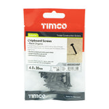 This is an image of Timco - Chipboard Screws - PZ - Double Countersunk - Exterior - Black Organic 4.0 x 30mm - (25 PCS TIMpac) 40030CHBP