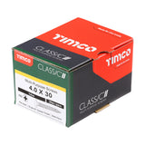 This is an image of Timco - Classic Multi-Purpose Screws - PZ - Pan Head - Yellow 4.0 x 30mm - (200 PCS Box) 40030CLAP