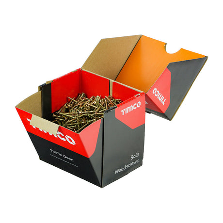 This is an image of Timco - Solo Chipboard & Woodscrews - Industry Pack - PZ - Double Countersunk - Yellow 4.0 x 30mm - (1000 PCS Box) 40030SOLOIND