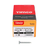 This is an image of Timco - Solo Chipboard & Woodscrews - PZ - Double Countersunk - Zinc 4.0 x 30mm - (200 PCS Box) 40030SOLOZ