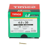 This is an image of Timco - C2 Strong-Fix Screws - PZ - Double Countersunk - Twin-Cut - Yellow 4.0 x 30mm - (1000 PCS Box) 40030C2IND