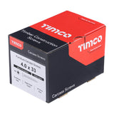 This is an image of Timco - Furniture Carcass Screws - PZ - Black 4.0 x 33mm - (500 PCS Box) 40033CARC