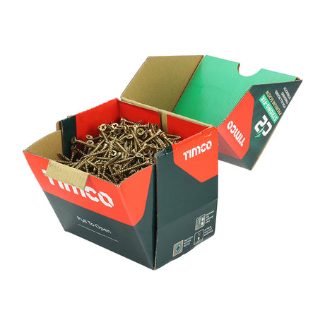 This is an image of Timco - C2 Strong-Fix Screws - PZ - Double Countersunk - Twin-Cut - Yellow 4.0 x 40mm - (1000 PCS Box) 40040C2IND