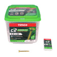 This is an image of Timco - C2 Strong-Fix Screws - PZ - Double Countersunk - Twin-Cut - Yellow 4.0 x 40mm - (1200 PCS Tub) 40040C2TUB