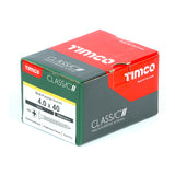 This is an image of Timco - Classic Multi-Purpose Screws - PZ - Double Countersunk - Yellow 4.0 x 40mm - (200 PCS Box) 40040CLAF