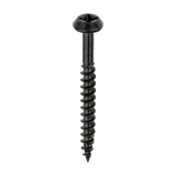 This is an image of Timco - Rainwater Screws - PZ - Low Profile Pan - Exterior - Black 4.0 x 40mm - (300 PCS Box) 40040CLARBBX