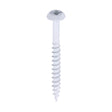 This is an image of Timco - Rainwater Screws - PZ - Low Profile Pan - Exterior - White 4.0 x 40mm - (300 PCS Box) 40040CLARWBX