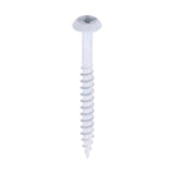 This is an image of Timco - Rainwater Screws - PZ - Low Profile Pan - Exterior - White 4.0 x 40mm - (300 PCS Box) 40040CLARWBX