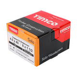 This is an image of Timco - Solo Chipboard & Woodscrews - SQ - Pan - Zinc 4.0 x 40mm - (200 PCS Box) 40040SQPSZ