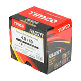 This is an image of Timco - Velocity Premium Multi-Use Screws - PZ - Double Countersunk - Yellow 4.0 x 40mm - (1000 PCS Box) 40040VYIND
