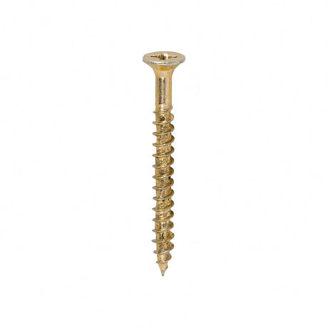 This is an image of Timco - Velocity Premium Multi-Use Screws - PZ - Double Countersunk - Yellow 4.0 x 40mm - (1200 PCS Tub) 40040VYTUB