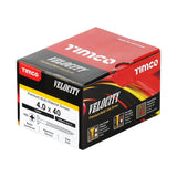 This is an image of Timco - Velocity Premium Multi-Use Screws - PZ - Double Countersunk - Yellow 4.0 x 40mm - (200 PCS Box) 40040VY