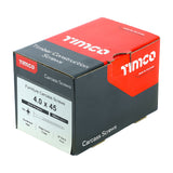 This is an image of Timco - Furniture Carcass Screws - PZ - Black 4.0 x 45mm - (500 PCS Box) 40045CARC