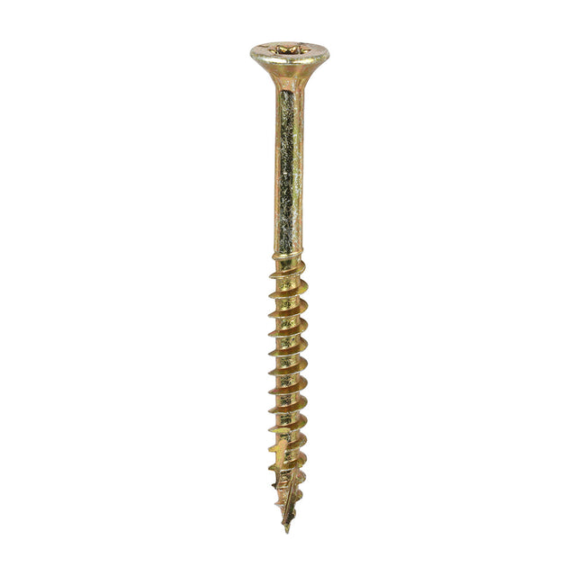 This is an image of Timco - C2 Clamp-Fix Screws - TX - Double Countersunk with Ribs - Twin-Cut - Yellow 4.0 x 50mm - (200 PCS Box) 40050C2C