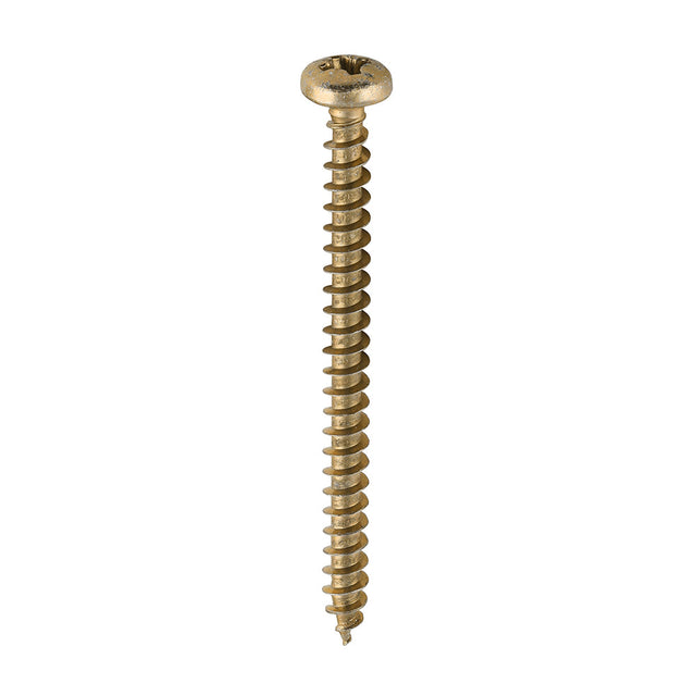 This is an image of Timco - Classic Multi-Purpose Screws - PZ - Pan Head - Yellow 4.0 x 50mm - (200 PCS Box) 40050CLAP