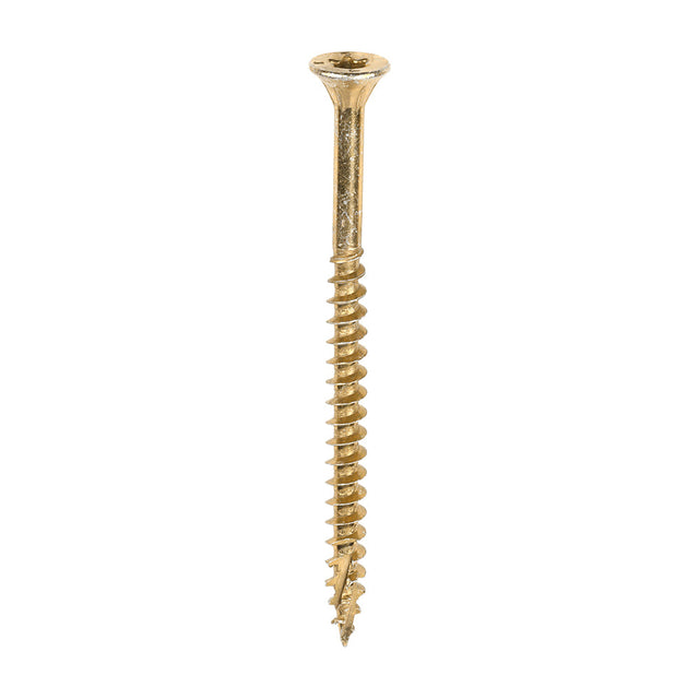 This is an image of Timco - C2 Clamp-Fix Screws - TX - Double Countersunk with Ribs - Twin-Cut - Yellow 4.0 x 60mm - (200 PCS Box) 40060C2C