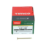 This is an image of Timco - Classic Multi-Purpose Screws - PZ - Double Countersunk - Yellow 4.0 x 60mm - (200 PCS Box) 40060CLAF