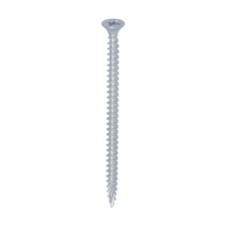 This is an image of Timco - C2 Exterior Strong-Fix Screws - PZ - Double Countersunk with Ribs - Twin-Cut - Silver 4.0 x 70mm - (200 PCS Box) 40070C2SBX