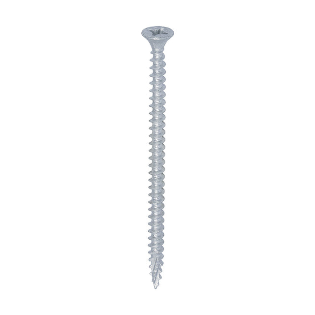 This is an image of Timco - C2 Exterior Strong-Fix Screws - PZ - Double Countersunk with Ribs - Twin-Cut - Silver 4.0 x 70mm - (200 PCS Box) 40070C2SBX