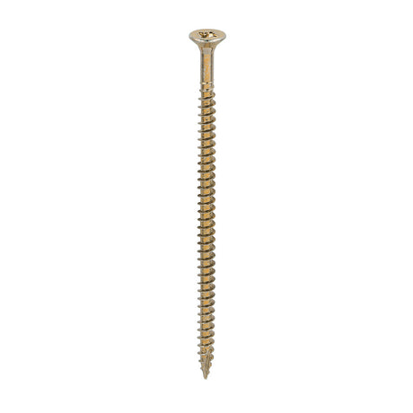 This is an image of Timco - Classic Multi-Purpose Screws - PZ - Double Countersunk - Yellow 4.0 x 80mm - (200 PCS Box) 40080CLAF
