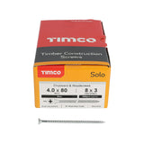 This is an image of Timco - Solo Chipboard & Woodscrews - PZ - Double Countersunk - Zinc 4.0 x 80mm - (200 PCS Box) 40080SOLOZ