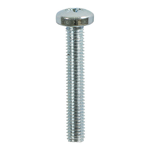 This is an image of Timco - Metric Threaded Machine Screws - PZ - Pan Head - Zinc M4 x 12mm - (100 PCS Box) 4012PPM