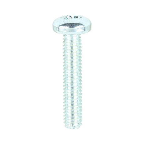 This is an image of Timco - Metric Threaded Machine Screws - PZ - Pan Head - Zinc M4 x 20mm - (100 PCS Box) 4020PPM