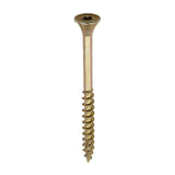 This is an image of Timco - C2 Floor-Fix Screws - TX - Double Countersunk with Ribs - Twin-Cut - Yellow 4.2 x 55mm - (250 PCS Tub) 42055C2MDF