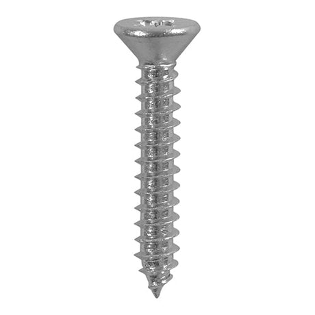 This is an image of Timco - Metal Tapping Screws - PZ - Countersunk - Self-Tapping - A2 Stainless Steel 4.2 x 19mm - (200 PCS Box) 4219CCASS