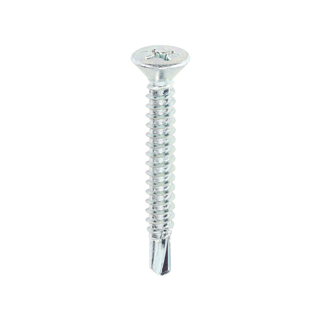 This is an image of Timco - Window Fabrication Screws - Countersunk - PH - Self-Tapping - Self-Drilling Point - Zinc 4.8 x 38mm - (500 PCS Box) 425Z