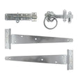 This is an image of Timco - Side Gate Kit - Ring Latch - Hot Dipped Galvanised 18" (1 Each TIMbag) 427357