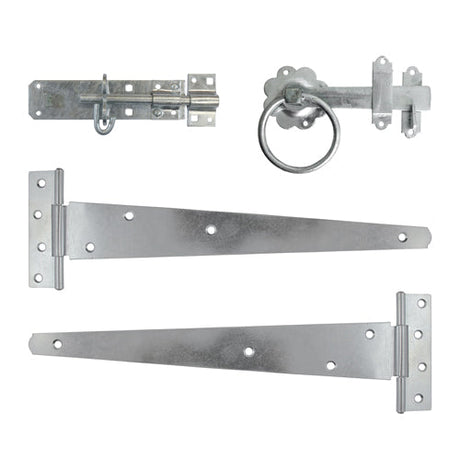 This is an image of Timco - Side Gate Kit - Ring Latch - Hot Dipped Galvanised 18" (1 Each TIMbag) 427357