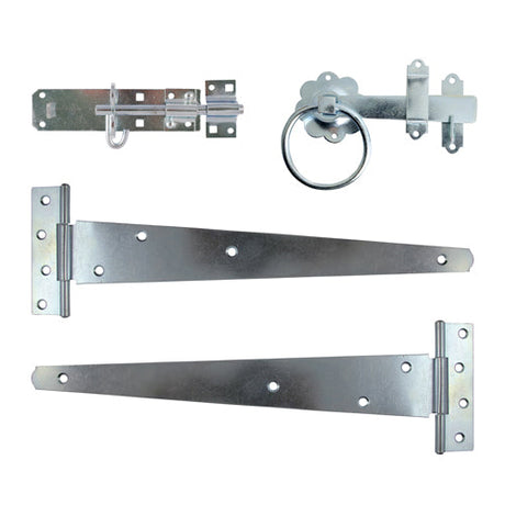 This is an image of Timco - Side Gate Kit - Ring Latch - Zinc 18" (1 Each TIMbag) 427546