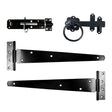 This is an image of Timco - Side Gate Kit - Ring Latch - Black 18" (1 Each TIMbag) 427548