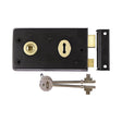 This is an image of Timco - Rim Sash Lock - Inward and Outward Keep - Black 143 x 83mm (1 Each TIMbag) 427695