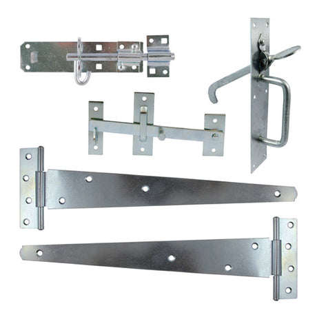 This is an image of Timco - Side Gate Kit - Suffolk Latch - Zinc 18" (1 Each TIMbag) 427998