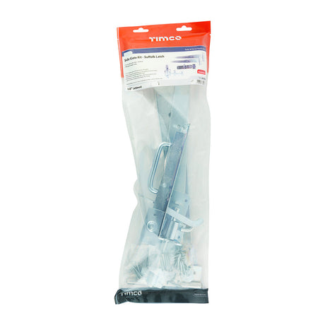 This is an image of Timco - Side Gate Kit - Suffolk Latch - Zinc 18" (1 Each TIMbag) 427998