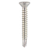 This is an image of Timco - Window Fabrication Screws - Countersunk - PH - Self-Tapping - Self-Drilling Point - Zinc 4.8 x 45mm - (500 PCS Box) 427Z
