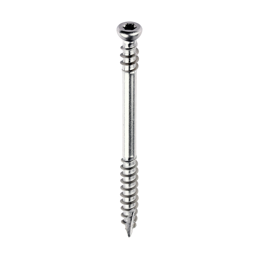 This is an image of Timco - C2 Deck-Fix Screws - TX - Cylinder - Single Slash - Stainless Steel 4.5 x 60mm - (250 PCS Box) 433187BX