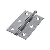 This is an image of Timco - Plain Butt Hinge - Loose Pin (1840) - Satin Chrome 75 x 50 (1 Pairs Plain Bag) 434006