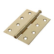This is an image of Timco - Plain Butt Hinge - Loose Pin (1840) - Electro Brass 100 x 71 (1 Pairs Plain Bag) 434101