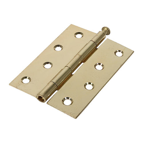 This is an image of Timco - Plain Butt Hinge - Loose Pin (1840) - Electro Brass 100 x 71 (1 Pairs Plain Bag) 434101