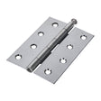 This is an image of Timco - Plain Butt Hinge - Loose Pin (1840) - Polished Chrome 100 x 71 (1 Pairs Plain Bag) 434118