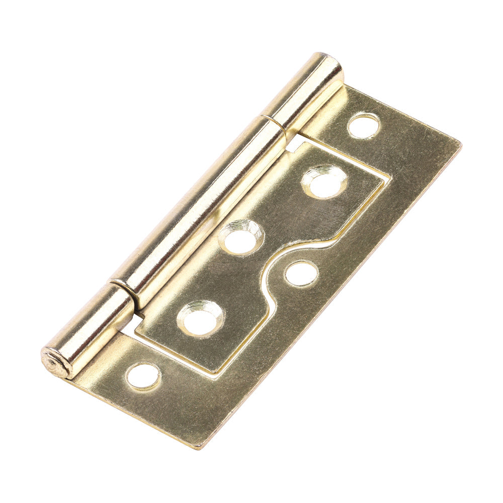 This is an image of Timco - Flush Hinge (105) - Electro Brass 75 x 51 (1 Pairs Plain Bag) 434174