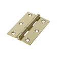 This is an image of Timco - Plain Butt Hinge - Fixed Pin (1838) - Electro Brass 63 x 44 (1 Pairs Plain Bag) 434269