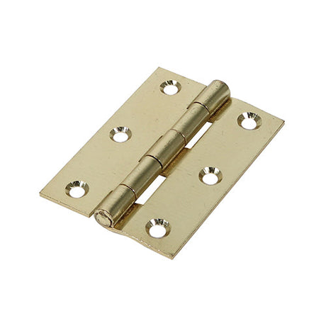 This is an image of Timco - Plain Butt Hinge - Fixed Pin (1838) - Electro Brass 63 x 44 (1 Pairs Plain Bag) 434269